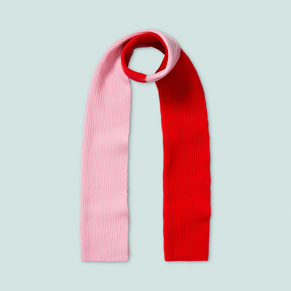 Color Block Scarf - Red/Pink