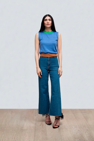 Crewneck Tank — Blue/Green/Brown