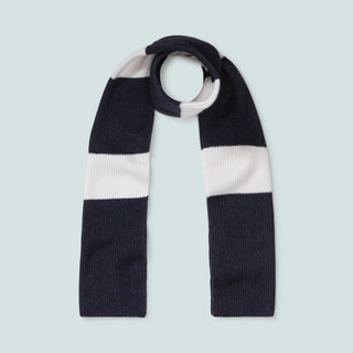 Scarf — Navy/Ivory Stripes