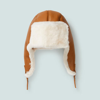 Aviator Hat — Tan/Cream