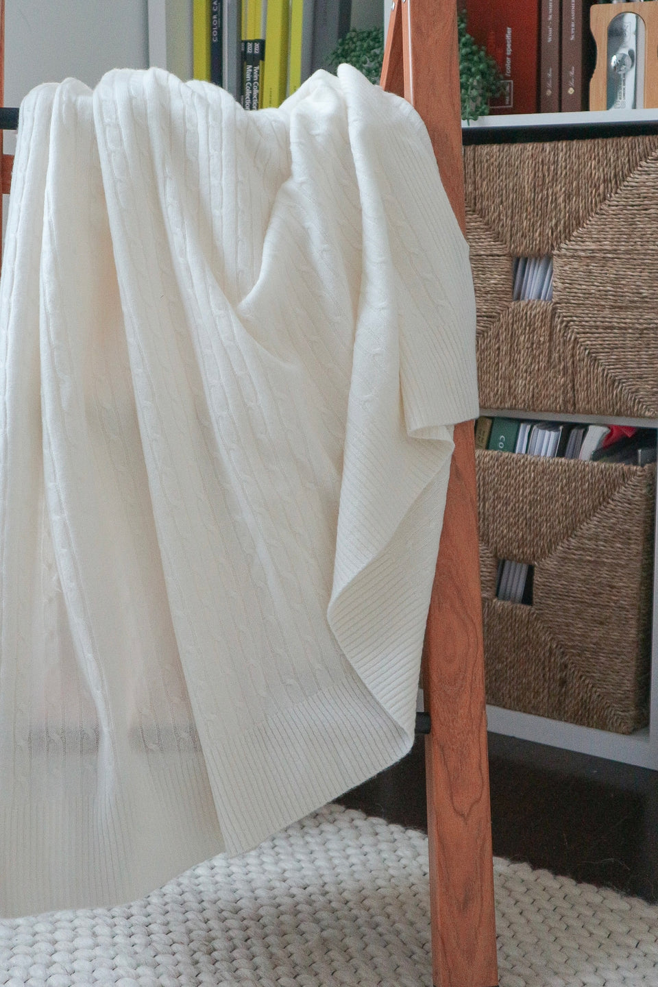 Large Cashmere Blanket — Ivory