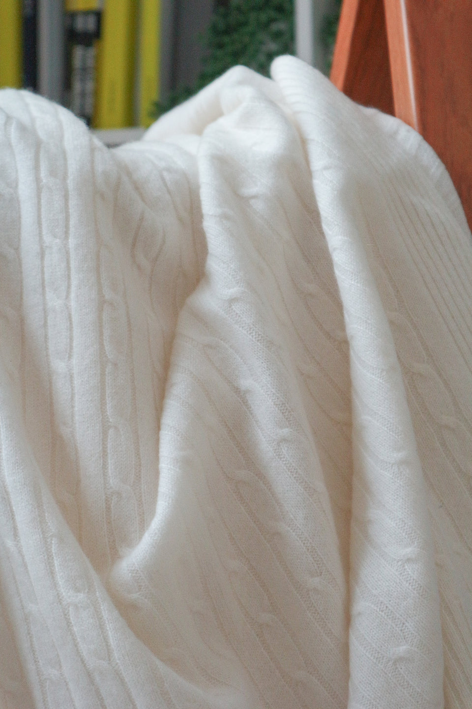 Large Cashmere Blanket — Ivory