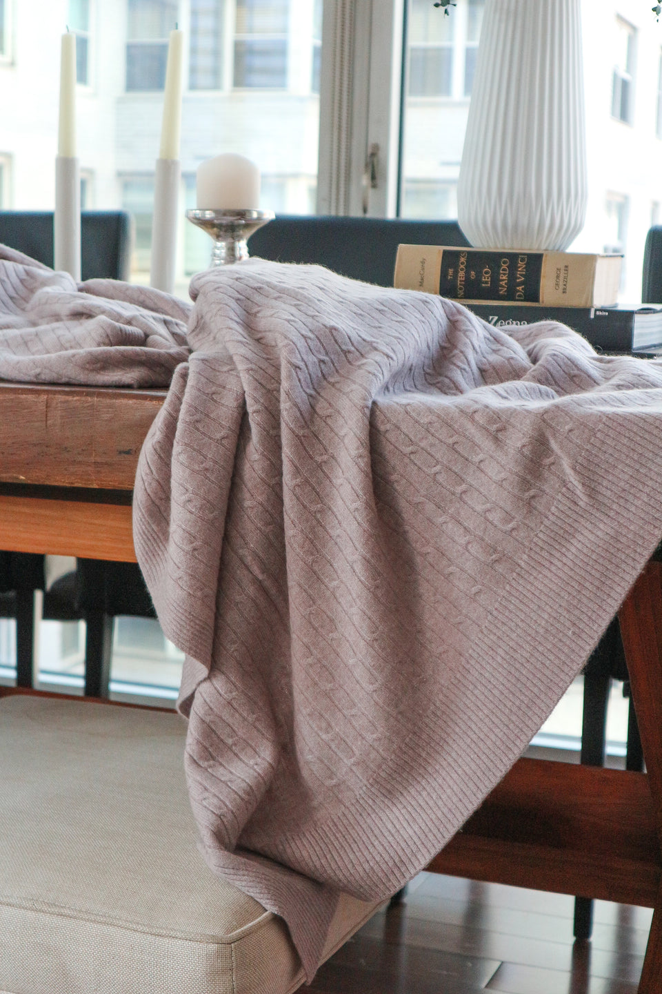 Large Cashmere Blanket — Taupe