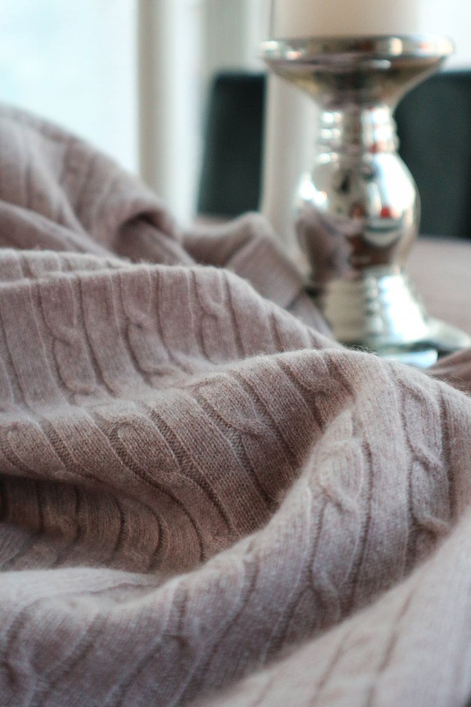 Large Cashmere Blanket — Taupe
